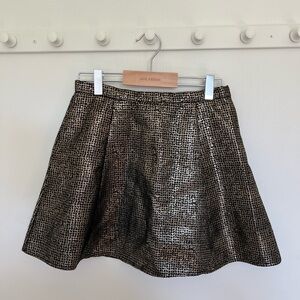 Metallic Gold and Black Mini A-line Skirt